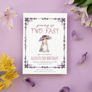 Invitation J'ai grandi avec deux filles vintages