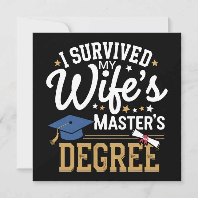 Invitation J'Ai Survécu À Mes Épouses Maîtrise Diplôme Femme (Devant)