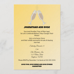 Invitation J'ai survécu à une autre année de mariage