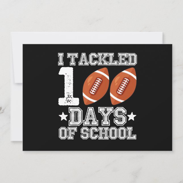 Invitation J'ai traité 100 jours de football scolaire (Devant)