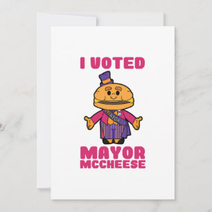 Invitation J'ai voté Maire Mccheese