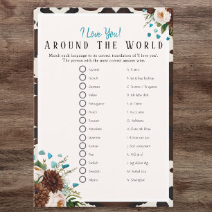 Invitation J'aime autour du monde Boho Bridal douche jeu