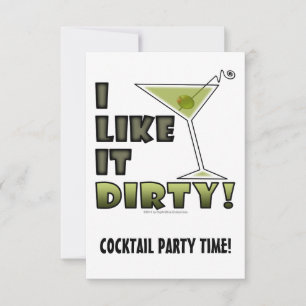 Invitation J'AIME ÇA SALE ! Humour de cocktail Dirty Martini