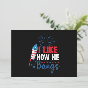 Invitation J'aime comment il baise Couple patriotique du 4 ju