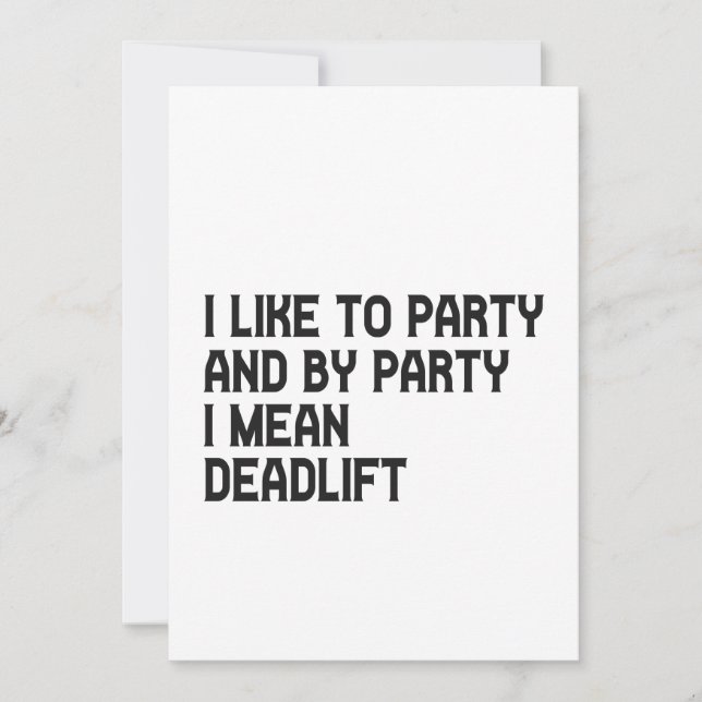 Invitation J'aime faire la fête et par partie i Moyenne Deadl (Devant)