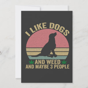 Invitation J'aime les chiens et l'herbe Et peut-être 3 person