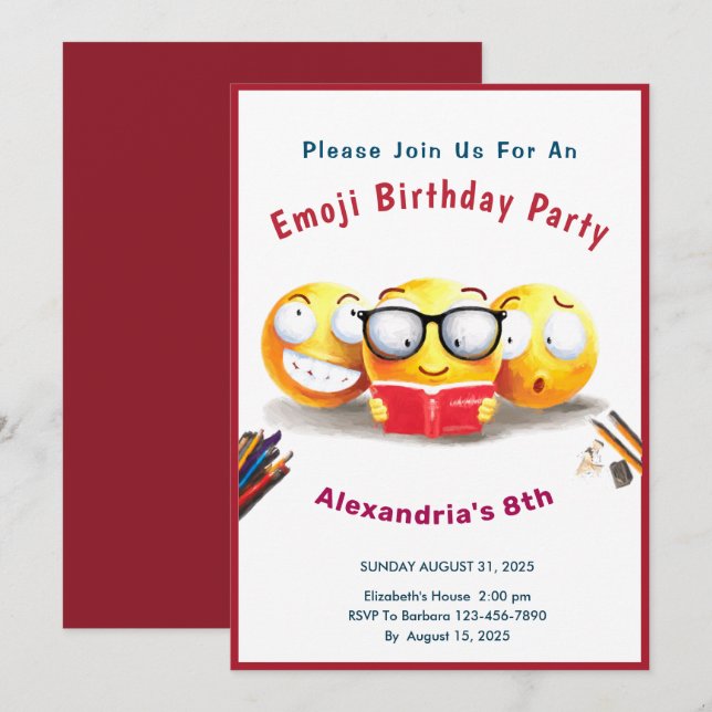 Invitation J'Aime Lire Lecteur De Livres (Devant / Derrière)