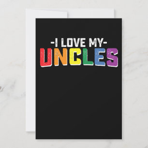 Invitation J'Aime Mes oncles Fierté Famille Gay Lesbienne Cor