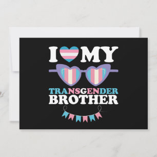 Invitation J'aime mon frère transgenre famille Trans LGBTQ