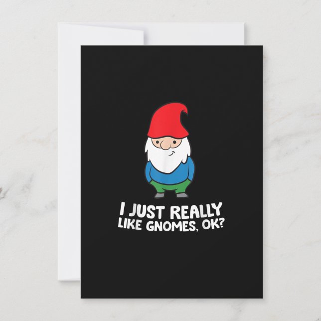 Invitation J'aime vraiment beaucoup les gnomes, d'accord Gnom (Devant)