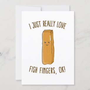Invitation J'Aime Vraiment Les Doigts De Poisson, Ok ! Cute K