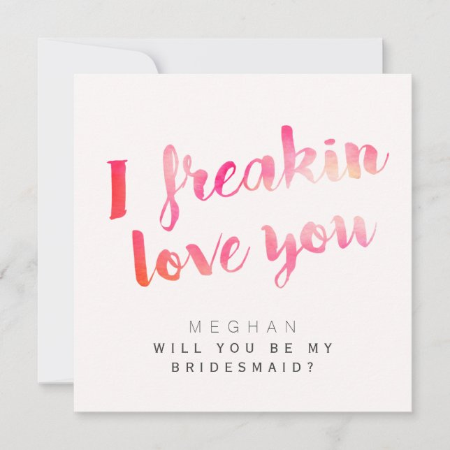 Invitation J'Aimerais Trop Vous Serez Ma Femme D'Accueil (Devant)