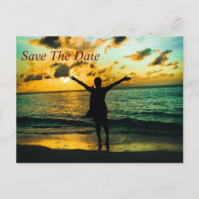 Invitation Jamaïque Enregistrer La Date (Devant)