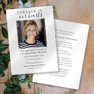 Invitation Jamais | Célébration funéraire de la vie