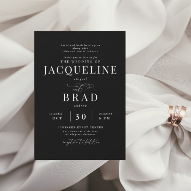 Invitation Jamais vos parents noirs élégants Mariage (Créateur téléchargé)