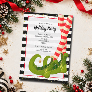 Invitation Jambes de lutin fantaisistes Fête de Noël de Noël