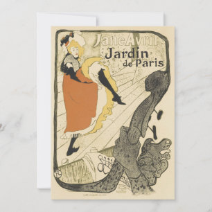 Invitation Jane Avril de la danseuse Art nouveau par Toulouse