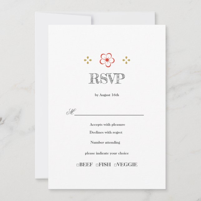 Invitation  Japanese Plum Blossom Design (Devant)