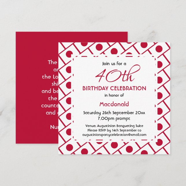Invitation JAPON DRAPEAU Personnalisé Fête d'anniversaire (Devant / Derrière)