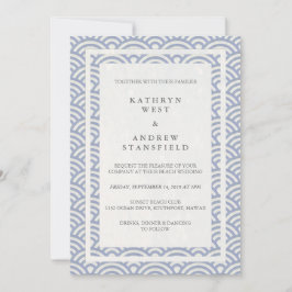 Invitation Japonais Seigaiha Vave Elégant Mariage Plage