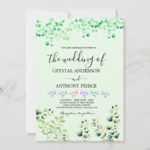 Invitation Jardin à thème romantique Eucalyptus
