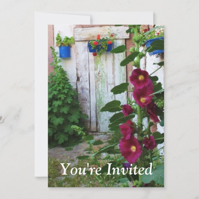 Invitation Jardin anglais Malves et fleurs (Devant)