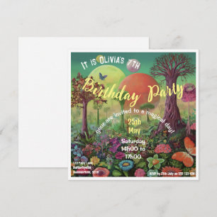 Invitation Jardin aux fleurs d'Imaginaire magique Anniversair
