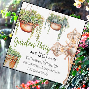 Invitation Jardin avec Succulents et décoration de jardin