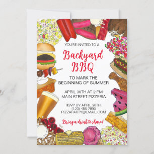 Invitation Jardin barbecue barbecue Cuisine pique-nique barbe