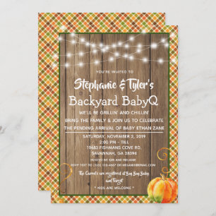 Invitation Jardin BBBQ  BBQ Rustic Fall Baby shower