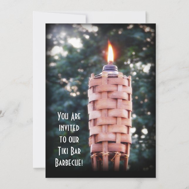 Invitation Jardin BBQ Tiki Torch! (Devant)