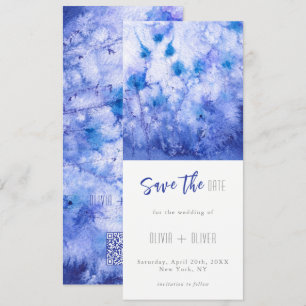 Invitation Jardin bleu d'hiver Enregistrer la date