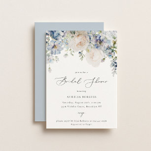 Invitation Jardin bleu poussiéreux Fête des mariées fleurie