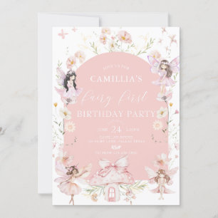 Invitation Jardin Boho Arch Fée enchantée Premier anniversair