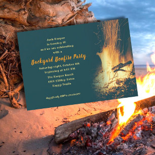 Invitation Jardin Bonfire Anniversaire ou fête de n'importe q