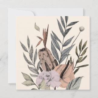 Invitation Jardin botanique de Boho - Illustration florale