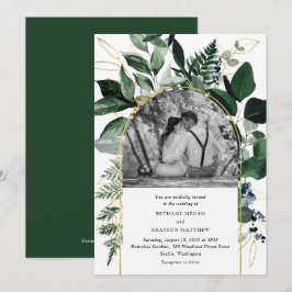 Invitation Jardin botanique élégant mariage photo moderne Inv