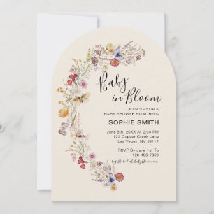 Invitation Jardin Botanique fleur sauvage Bébé En Fleur