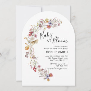 Invitation Jardin Botanique fleur sauvage Bébé En Fleur
