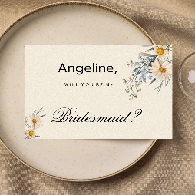 Invitation Jardin botanique fleur sauvage fleuri Bridesmaid (Botanical wildflowers garden floral Bridesmaid )