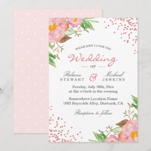 Invitation Jardin Botanique Floral Pois Chic Mariage