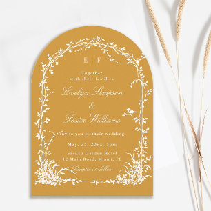 Invitation Jardin Botanique Mariage Romantique Arche Ambre