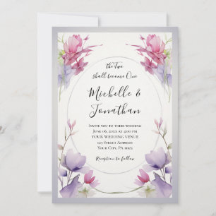Invitation Jardin botanique rose lavande Floral chrétien