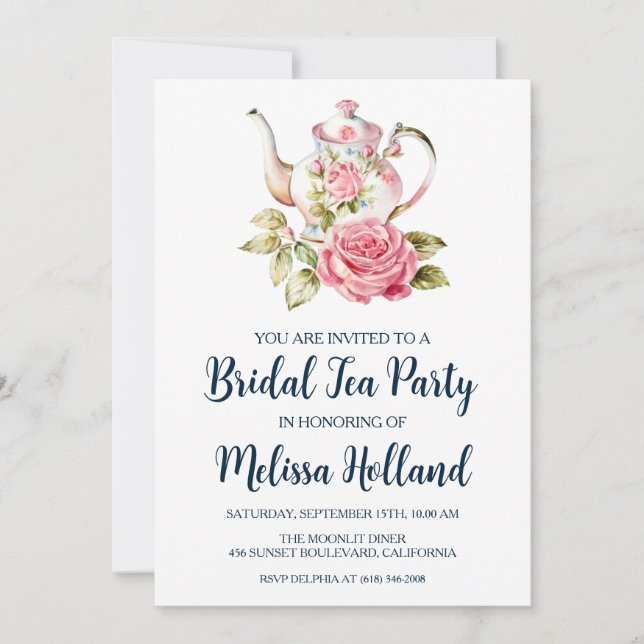 Invitation jardin botanique thé fête nuptiale douche (Devant)