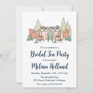Invitation jardin botanique thé fête nuptiale douche