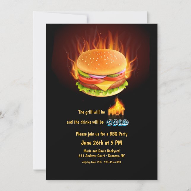 Invitation Jardin Burger Party (Devant)