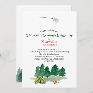 Invitation Jardin Camping Anniversaire Fête