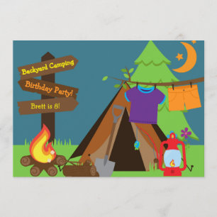 Invitation Jardin Camping Campout Slepover Anniversaire Invit