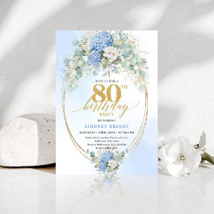 Invitation Jardin chic romantique d'hortensia bleu pour 80e a