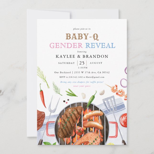 Invitation Jardin Coed BBQ Bender Reveal (Devant)